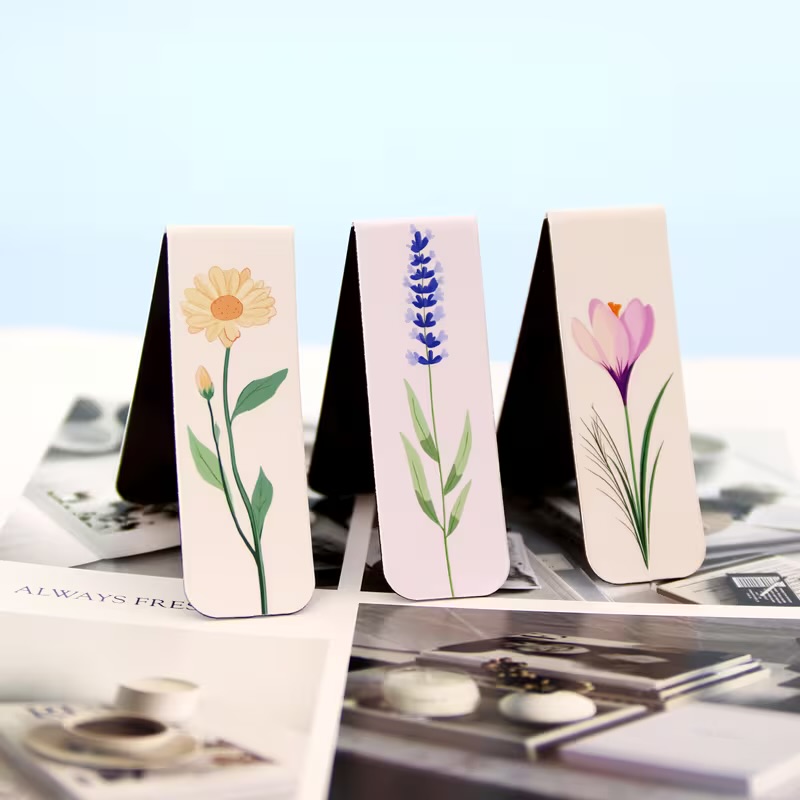 قواطع كتب مغناطيسية أزهار