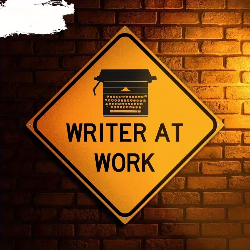 لافتة معدنية كاتب يعمل