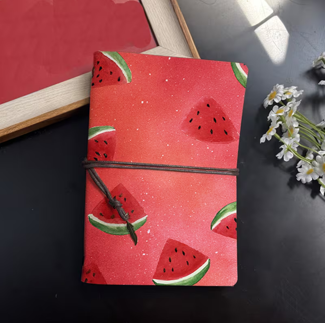 دفتر جلدي بتصميم البطيخة